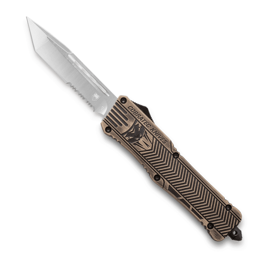Large CTK-1 Desert Sand Distressed (Cerakote) | CobraTec Knives