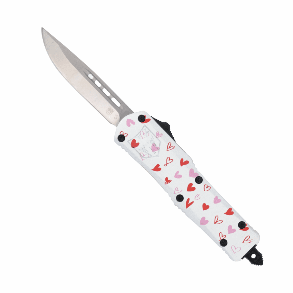 Small FS-3 White Love Warrior (Cerakote) | CobraTec Knives