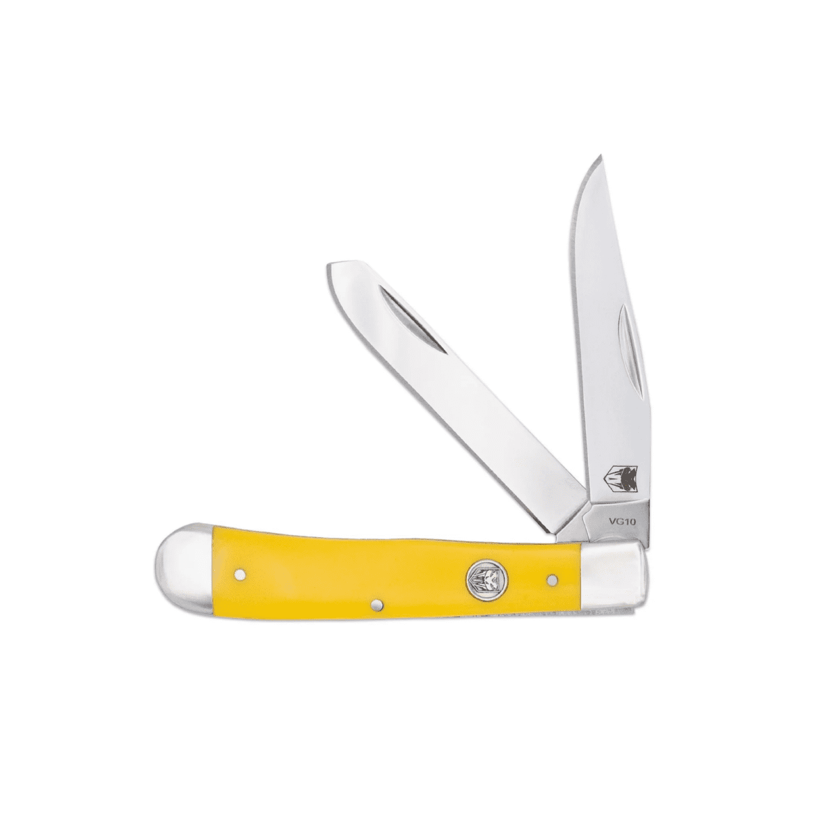 Traditional Two Blade Trapper Yellow Delrin Handle | CobraTec Knives